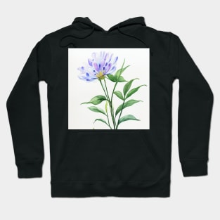 Blue Watercolor Flower - Spotted Hoodie